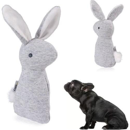 Pet Toys New Plush Vocal Dog Supplies Wear-resistant Bite-resistant Cute Striped Rabbit Dog Puppy Chew Toys Dog Toys Squeaking