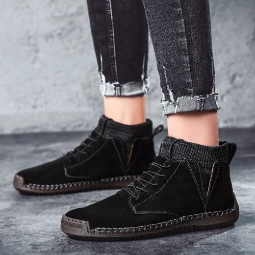 Italian Sneaker tenis de shoe fashion men home desert botas leisure 2020 sneaker leather sport boots bota work black shoes mens