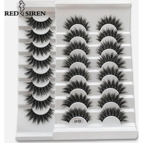 RED SIREN 8 Pairs Faux 3D Mink Lashes Natural Long False Eyelashes Volume Fake Lashes Makeup Extension Eyelashes maquiagem