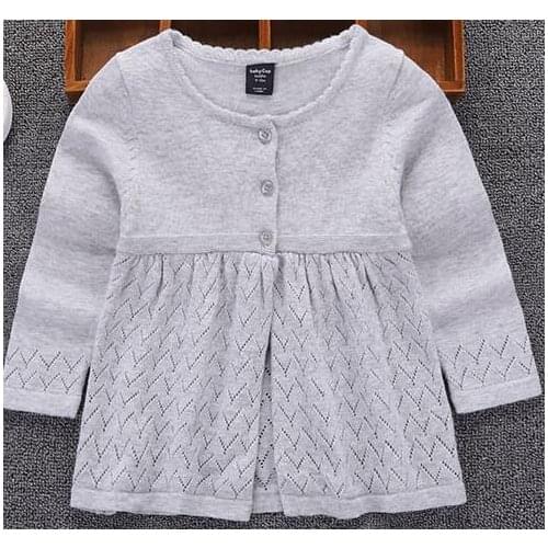 Fashion leisure Autumn pure color Knitted Pullover Sweaters For Kids Cotton Sweater Top Girls Knitted Cardigan Sweater Kids Spri