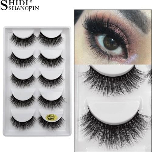 5 pairs mink eyelashes false eyelashes natural handmade 3d mink lashes false eyelash extensions makeups cilios lashes maquiagem