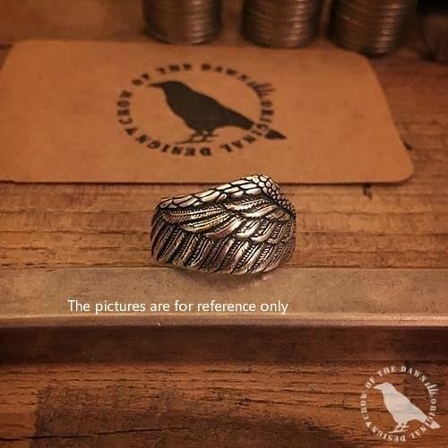 New Crow Indian Wings Wing Feather Ring Opening Mens and Womens Wearable Trend