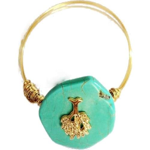 New Look Brass Wire Pachira Handmade Bracelet Bangle For Women Bohemia Resin Charm Bangle Bracelet FashionJewelryPulseras Bijoux