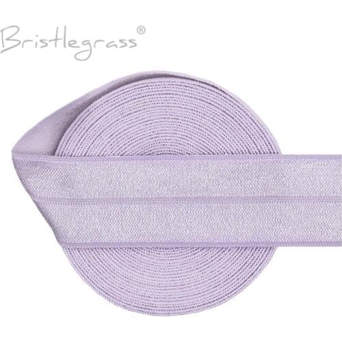 BRISTLEGRASS 5 Yard 1" 25mm Solid Shiny FOE Fold Over Elastics Spandex Satin Bands Hair Tie Headband Tutu Dress Lace Trim Sewing