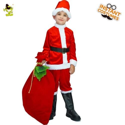 Christmas kid Santa Claus Costume Kids Christmas Cute Santa Cosplay Costume Christmas Party Stage Performance Costume for Kids