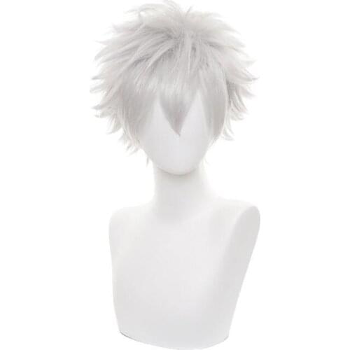 Sliver Gray Short Wig Cosplay Anime Gintama Gintoki Sakata Costume Heat Resistant Synthetic Hair Wigs