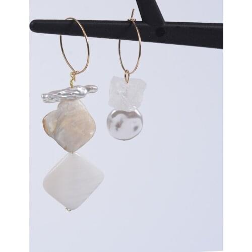 Trendy Simulated Pearls Irregular Dangle Earring For Women Girls Party Gift Bohemian Female Wedding Za 2019 Statement Earrings