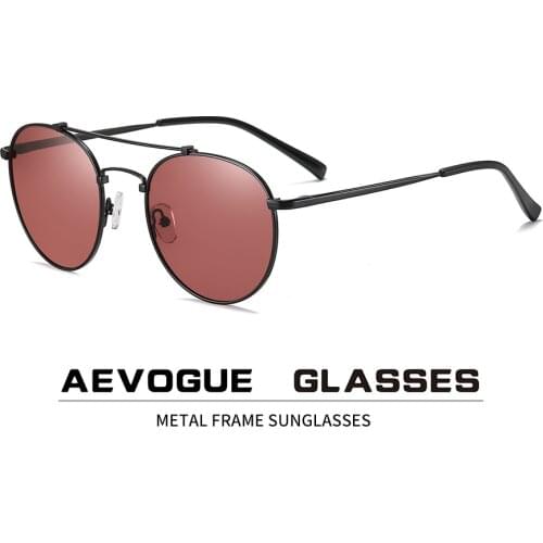 AEVOGUE New Men Women Metal Classic Polarized Sunglasses Round Retro Fashion Sun Glasses Brand Designer UV400 AE0825