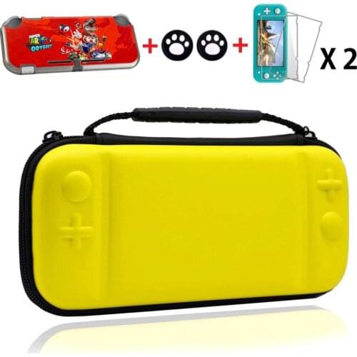 Carrying Bag for Nintendo Switch Lite with 2 Game Card Storage Slots and Tempered film, Anti-Scratch Soft TPU Protector Cover