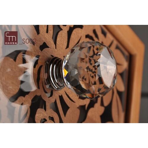 100pcs/lot Super shinning K9 Clear Crystal Knob Chrome kitchen cabinet handles cupboard knobs home decoration knob