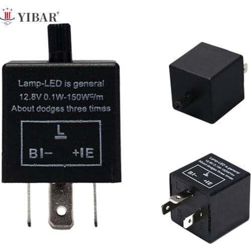 LED Flasher 12V Adjustable Frequency LED CF14 3 Pin Adjust 12V LED Flasher Relay Car Turn Signal Indicator Blinker Light