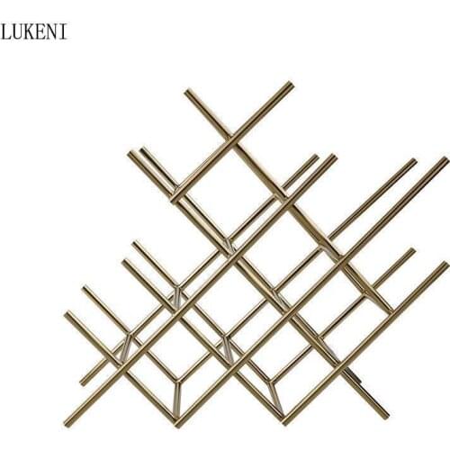 European Style Metal Wine Rack Restaurant Wine Cabinet Simple and Irregular Electroplating Room Creative Home Wine Furnishings