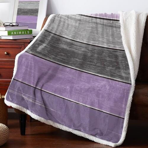 Vintage Farm Purple Wood Grain Double Thicken Blanket Sofa Cover Blanket Throw On The Bed Crib Sofa Childrens Gifts