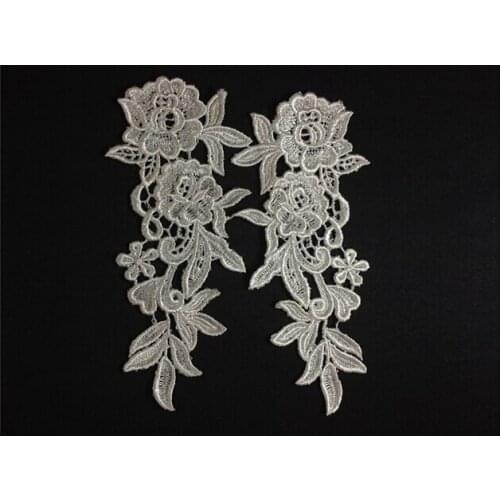 18.5cm*8cm water soluble embroidery mirrored appliques,wedding dress applique accessories,XERY-GH0513A