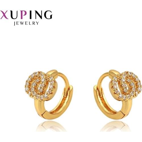 Xuping Elegant Retro Earrings Party Temperament Hoop Earrings for Women Christmas Day Jewelry Gift 96963