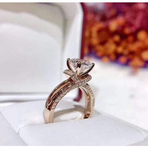 Fashion Moissanite Gemstone Diamond Ring D Color VVS1 S925 Sterling Silver Fine Wedding Jewelry for Women MeiBaPJFS