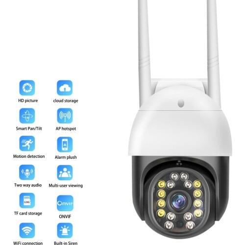 1.5 inch H.265 mini 2MP 4mm 1080P 20m ir distance IP66 waterproof TF card slot motion detection Dual light source PT camera