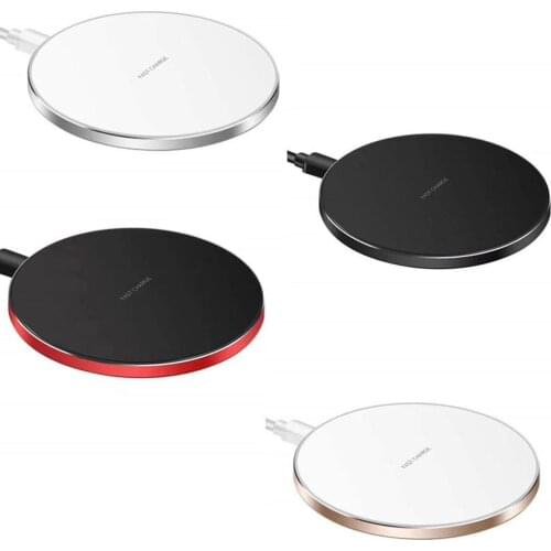 1pc 10W QI Wireless Charger Universal Fast Wireless Charger Portable Aluminum Alloy Fast Wireless Charging Pad