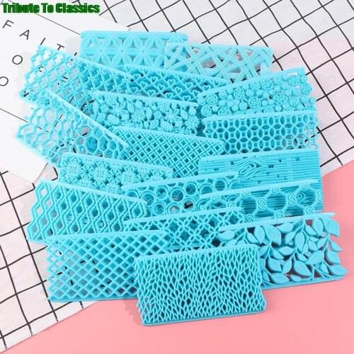 1pc Embossing Mold Cake Fondant Chocolate Heart-shaped Diamond Grain Cake Decoration Tools 18 Models HOT SALE