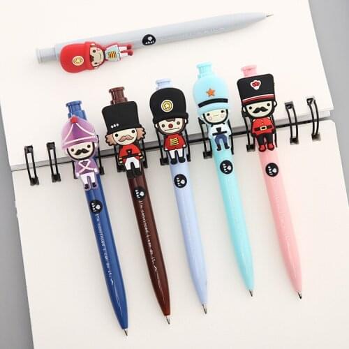 1pcs Kawaii Defend Soldiers Gel Pen Black Blue Ink Gel Pen School Office Supply Gift Stationery Papelaria Escolar