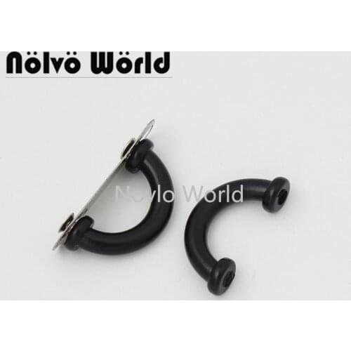 10-50 pieces Dark black 14mm 5/8" Metal Bag Arch Bridge Half Ring Buckle Strap Hook DIY Handbag Hardware Belt Leather Repair