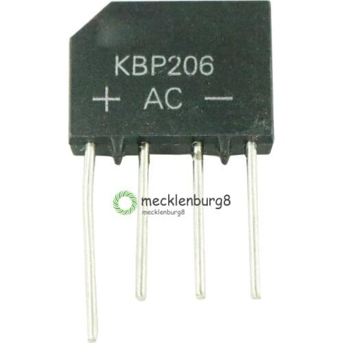 10 pieces. Rectifier diode bridge 600 V 2A KBP206G KBP206 SIP-4 single phase