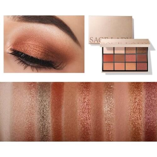 12 Color Eyeshadow Palette Matte Pearlescent High Coloring Waterproof Long-lasting Non-smudge Makeup Palette