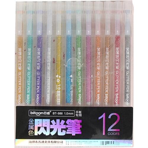 12 Colors/Set Highlighter Pen Cute Color Gel Pen Painting Writing tool For Girl Kids Gifts DIY School Kawaii Stationery
