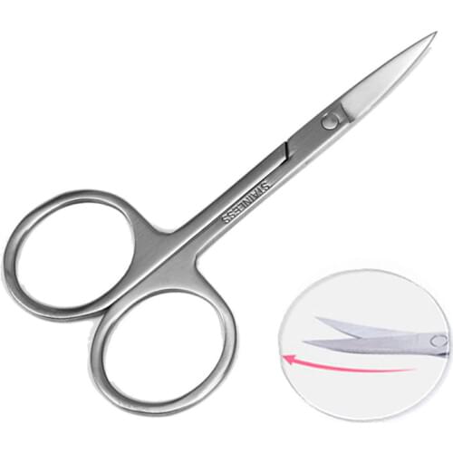 2Pcs Stainless Steel Finger/Toe Nail Care Curved Scissors Manicure Cuticle Nail Scissors Dead Skin Pusher Remover Scissors Boots
