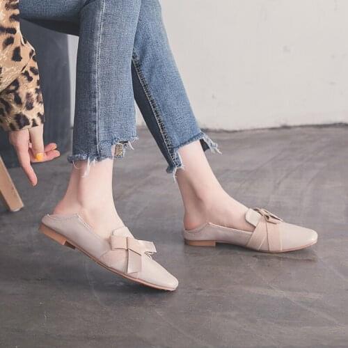 2020 Women Flats Work Ballet Women Minimalism Shoes Woman Leather Flat Shoes Female Casual Flats Larger Size Ladies Shoes U19-02