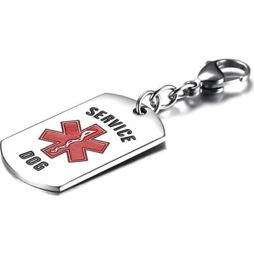 2021Fashion Jewelry Stainless Steel Heart-shaped Medical Logo Oval Square Tag Can Be Engraved Laser Keychain And Pet Pendant