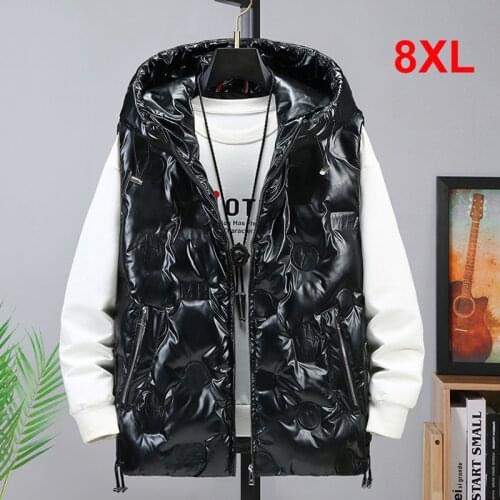 2021 Autumn Winter Thick Vest Men Casual Fashion Vests Thick Sleeveless Jacket Coat Male Rainproof Waistcoat Plus Size 7XL 8XL