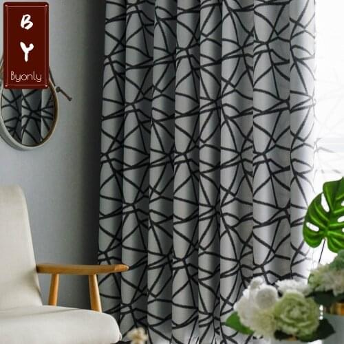2021 New Modern Style Irregular Stripe Printing Strong Blackout Curtains for Living Room Bedroom Study Room Can Be Customized