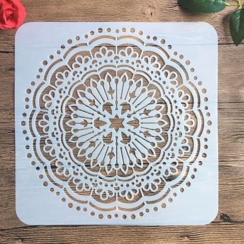 30 * 30 cm large round flower mandala diy stencil painting scrapbook coloring engraving album decoration template stencil -a
