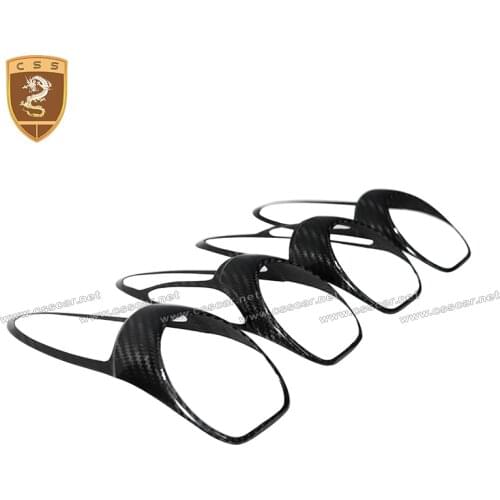 4PCS Real Carbon Fiber Air Conditioning outlet For Porsche 718 decoration Panel sticker Car Interior Trim Accessories