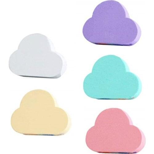 5Pcs Rainbow Bubble Bath Bombs Cloud Shaped SPA Salt Ball Moisturizing Cleaner M76F