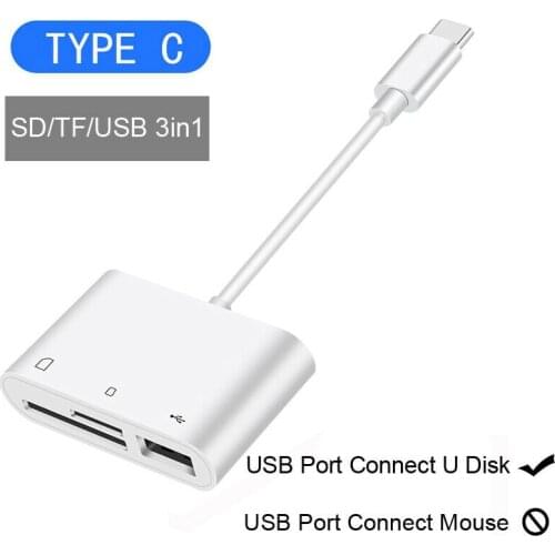 Type C OTG Adapter SD TF Card Reader USB Camera Connection Kit For iPad Pro MAC