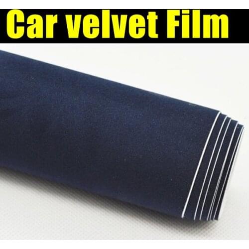 Car Velvet blue Fabric Velvet Film suede film car sticker with bubble car interior sticker car body decoration sitcker
