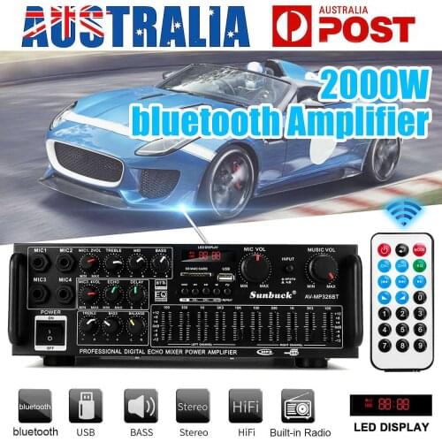 Car Bluetooth Stereo Amplifier 2 Channel Hifi Digital Audio With Remote Control Home Karaoke Power Amplifier Car Auto Amplifier