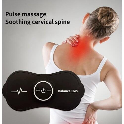 Wireless Cervical Massage Stimulator Portable Mini Electric Neck Back Massager Muscle EMS 6 Modes Battery Power Relief The Pain