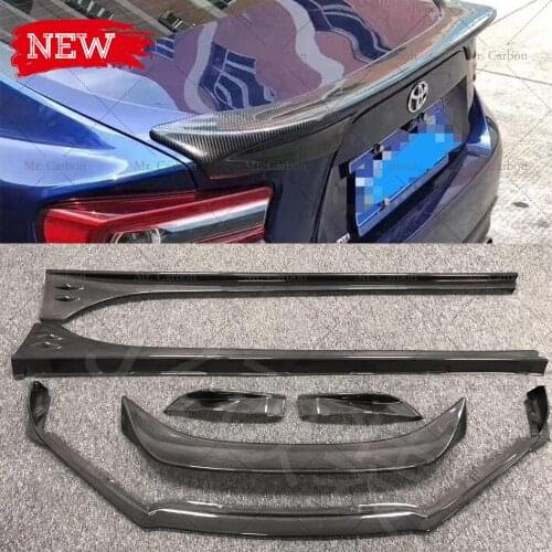 FOR BRZ 86 STI-STYLE CARBON FIBER BODY KIT TRIM FRONT LIP/SIDE SKIRT/SPOILER/SPAT TRIM TUNING PART FOR 86 BRZ STI BODY SET