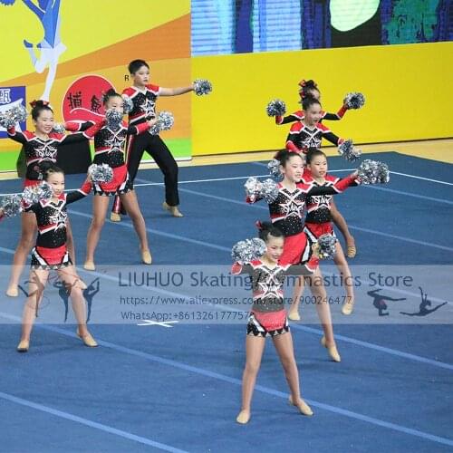 Figure Skating Dress Ladies Cheerleader Costume School Girl Outfits Fancy Dress Cheer Leader Uniform Rhythmic Gymnastics leotard