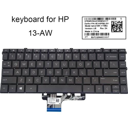 US backlit keyboard notebook for HP Spectre X360 13-AW 13 AW0008CA 13-AW0010CA English qwerty pc laptop keyboards 9Z.NGPBQ.301