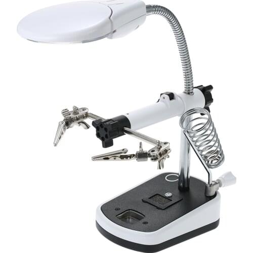 3.5X 10X Magnifier with LED Light LED Light Magnifier Soldering Helping Hand soldering iron Repair Tool