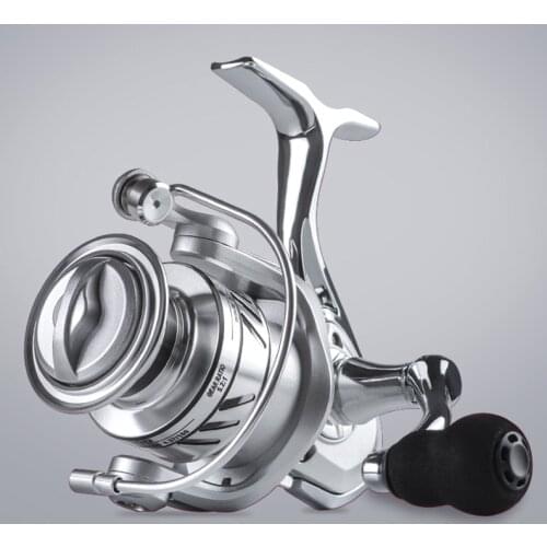 1000-7000 Metal Spinning Fishing Reel High Speed Ratio 5.2:1 8kg Max Drag Metal Spool Spinning Reel Carp Fishing Reel 2021