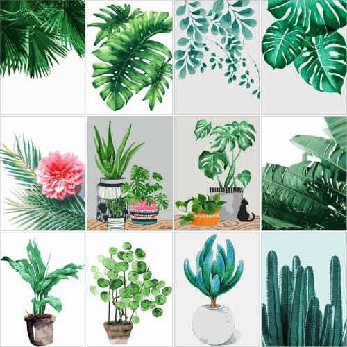 Huacan 5D Diamond Art Painting Kit Plant Full Square Diamond Embroidery Mosaic Flower Needlework Rhinestone Pictures Home Decor