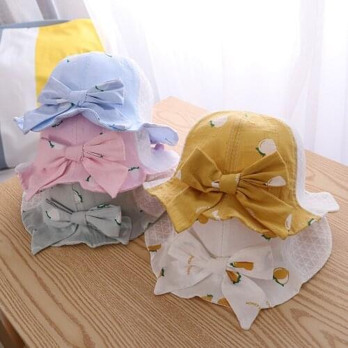 New Spring And Summer Breathable Mesh Cotton Sunscreen Sun Hat Cartoon Printing Cute Baby Fisherman Hat Children Hat