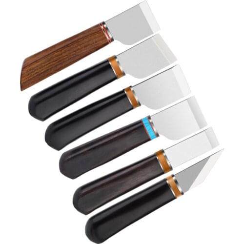 LMDZ Leather Skiving Knife Professional Leather Craft Cutting Knife DIY Craft Knife Sharping Skiving Tool with Wooden Handle