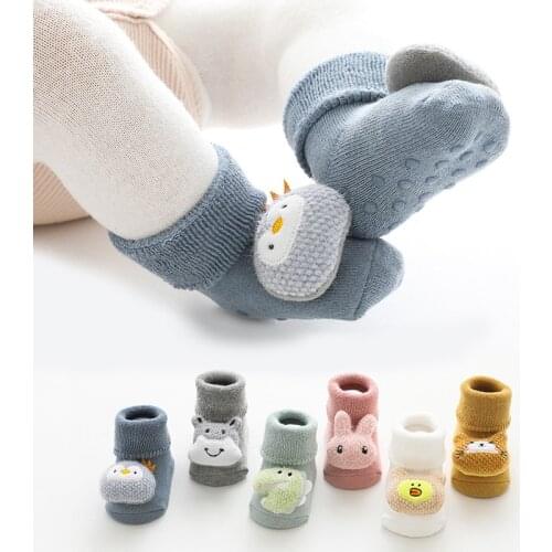 1-3T Thick Terry Socks Baby Toddler Socks Doll Cartoon Non-slip Newborn Socks Children Floor Sock Warm Infants Socks Baby Stuff