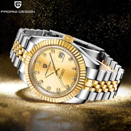 PAGANI Design Mens Watch Sapphire Glass Top Luxury Brand Automatic Mechanical Watch Mens Stainless Steel Waterproof Wristwatch